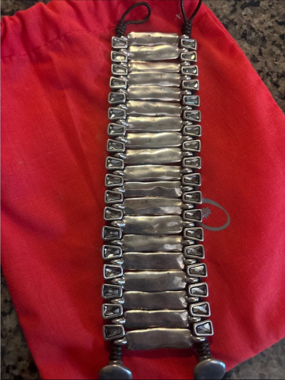UNO de 50 Silver-Tone Wide Linked Bracelet